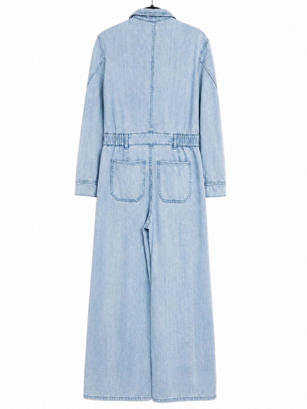 Universal Thread Light Wash Denim Wide Leg Utility Jumpsuit Size 6 - Picture 5 of 6